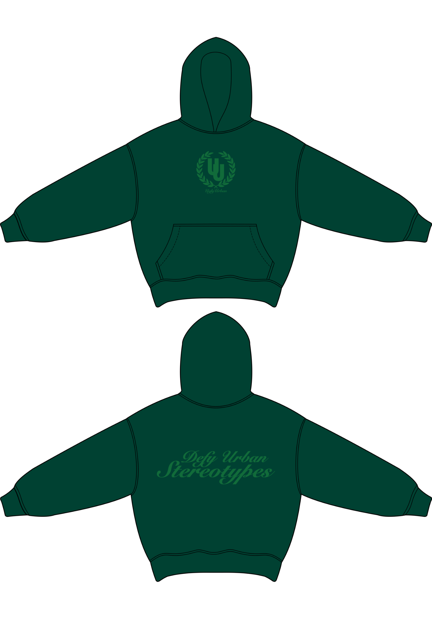 UU French Terry Phthalo Green Hoodie (Pre Order)